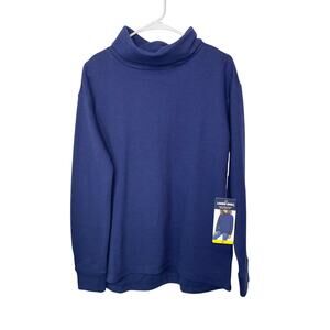 Lands' End knit sweatshirt top tunic size small oversized like 10 blue unworn
